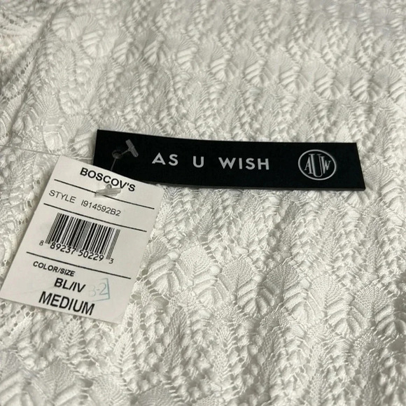 Coastal cowgirl white ,blue belted cap sleeve dress with crochet top and chevron - Picture 12 of 14